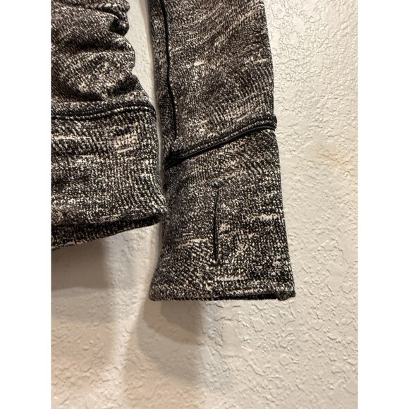Lululemon Cypress Kiss 1/2 Zip Jacket Womens 4 Rush Jacquard Black White FLAWS - Picture 3 of 8